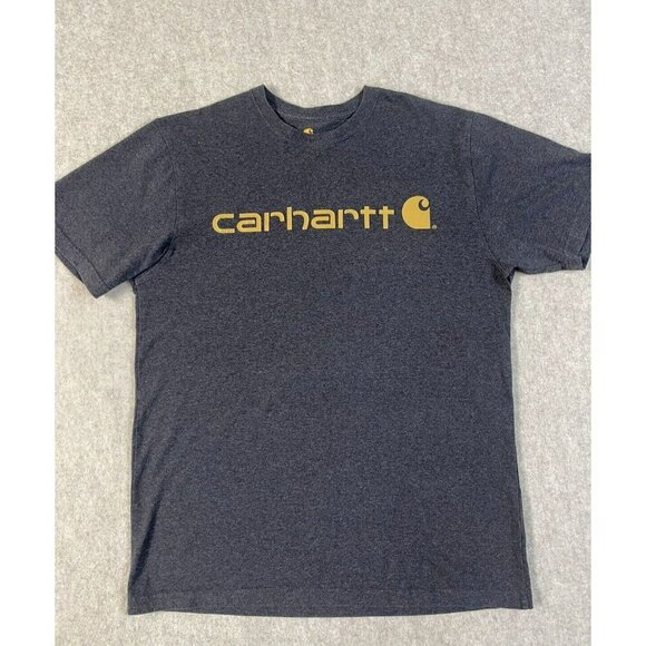 Carhartt Other - Carhartt Short Sleeve T Shirt Mens Medium Gray Original Fit Yellow Logo Casual